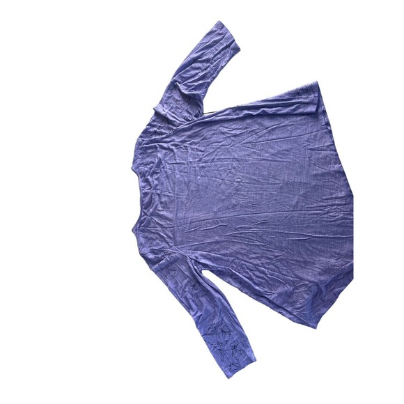 NWT Cupio Women’s Large Pretty Floral Violet Blouse Spring Summer Asymmetrical - Picture 15 of 16